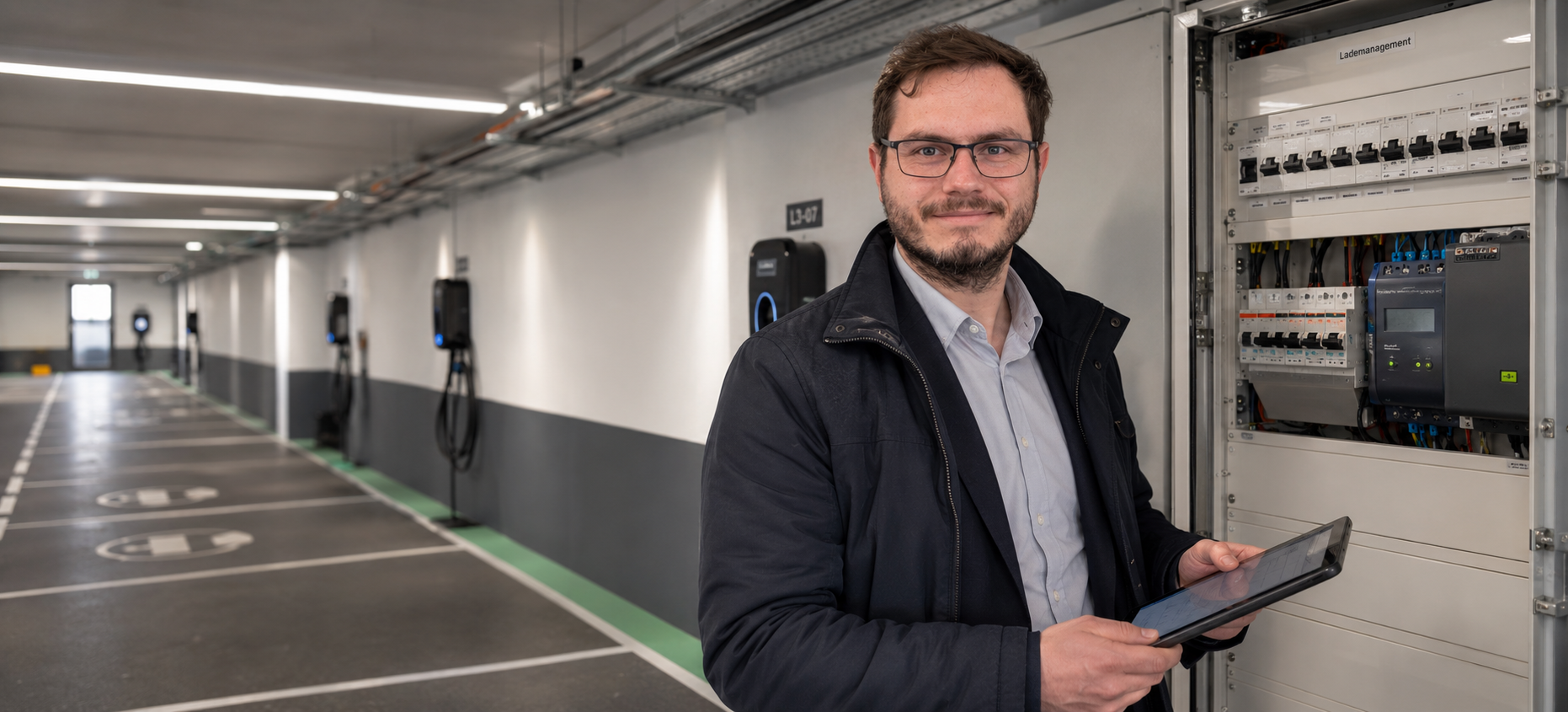 Dr.-Ing. Christopher Wilmes an Ladeinfrastruktur und Lastmanagement in einer Tiefgarage